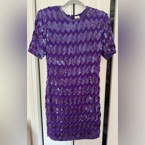 VTG Stenay Purple Sequin Mini Dress